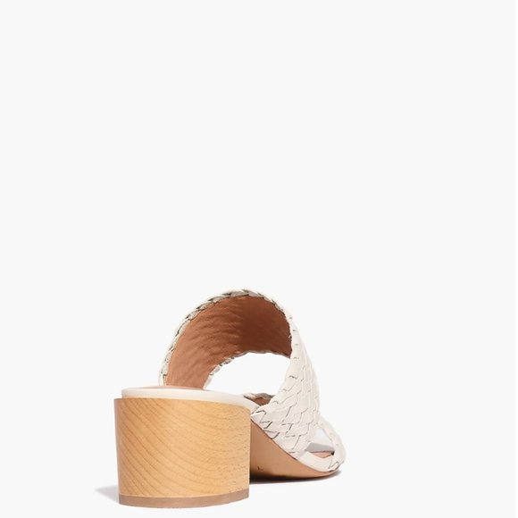 The Kiera Mule Sandal in Woven Leather - Pale Oyster - Size 8 - Picture 4 of 9
